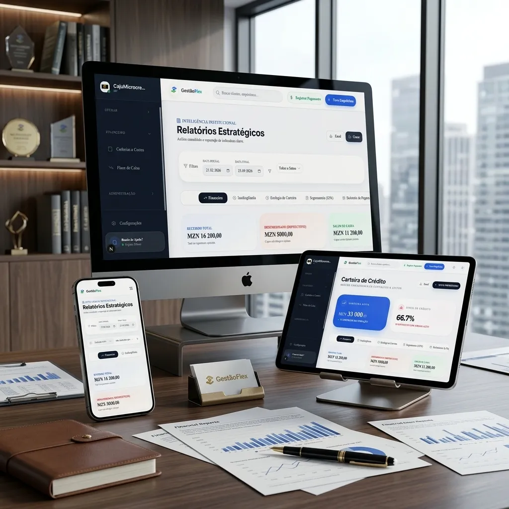Dashboard de relatórios e inteligência financeira do GestãoFlex